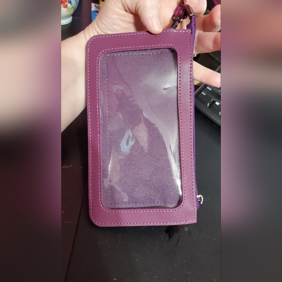 Free W Purchase Leather Single Shoulder Bag Crossbody Cellphone Pouch Purple - Picture 7 of 16